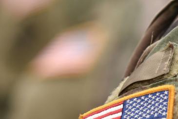 US flag patch on US soldier uniform
