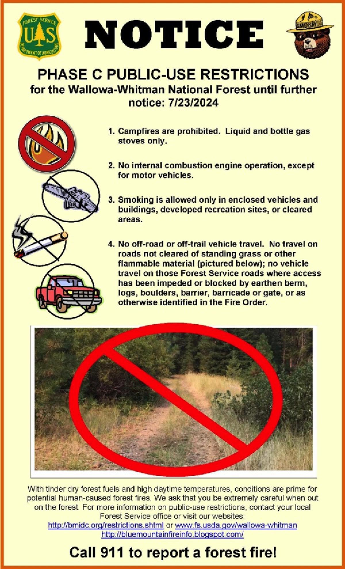 Phase C Public Use Restrictions Poster