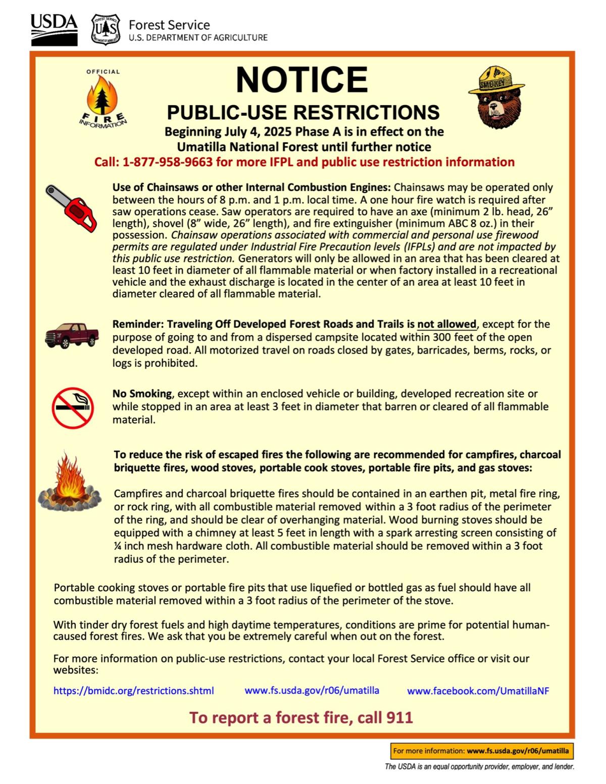 Notice of Public Use Restrictions